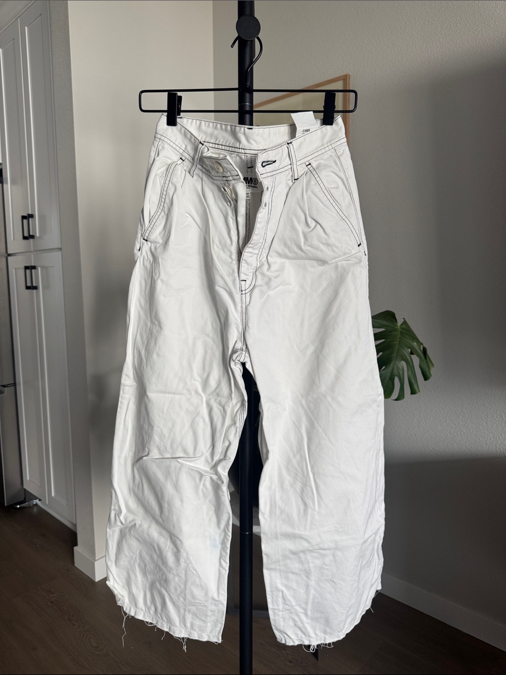 Maison Margiela MM6 White Wide-Leg Pants